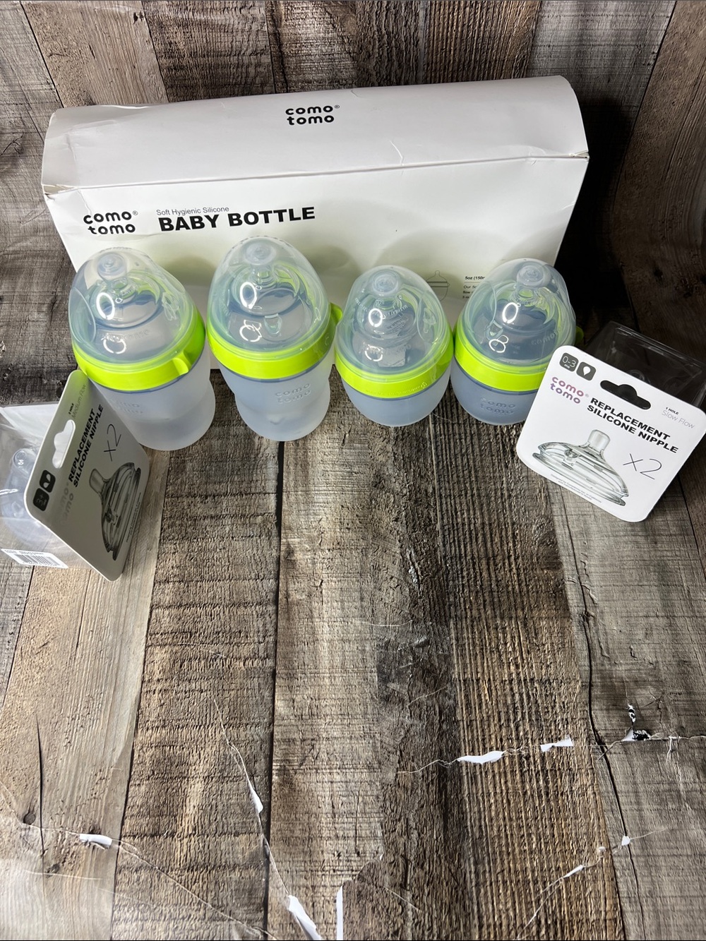 Comotomo Baby Bottles Set with replacement silicone Nipple